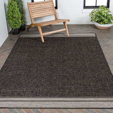 Alda Modern Minimalist Mingled Solid Indoor/Outdoor Area Rug